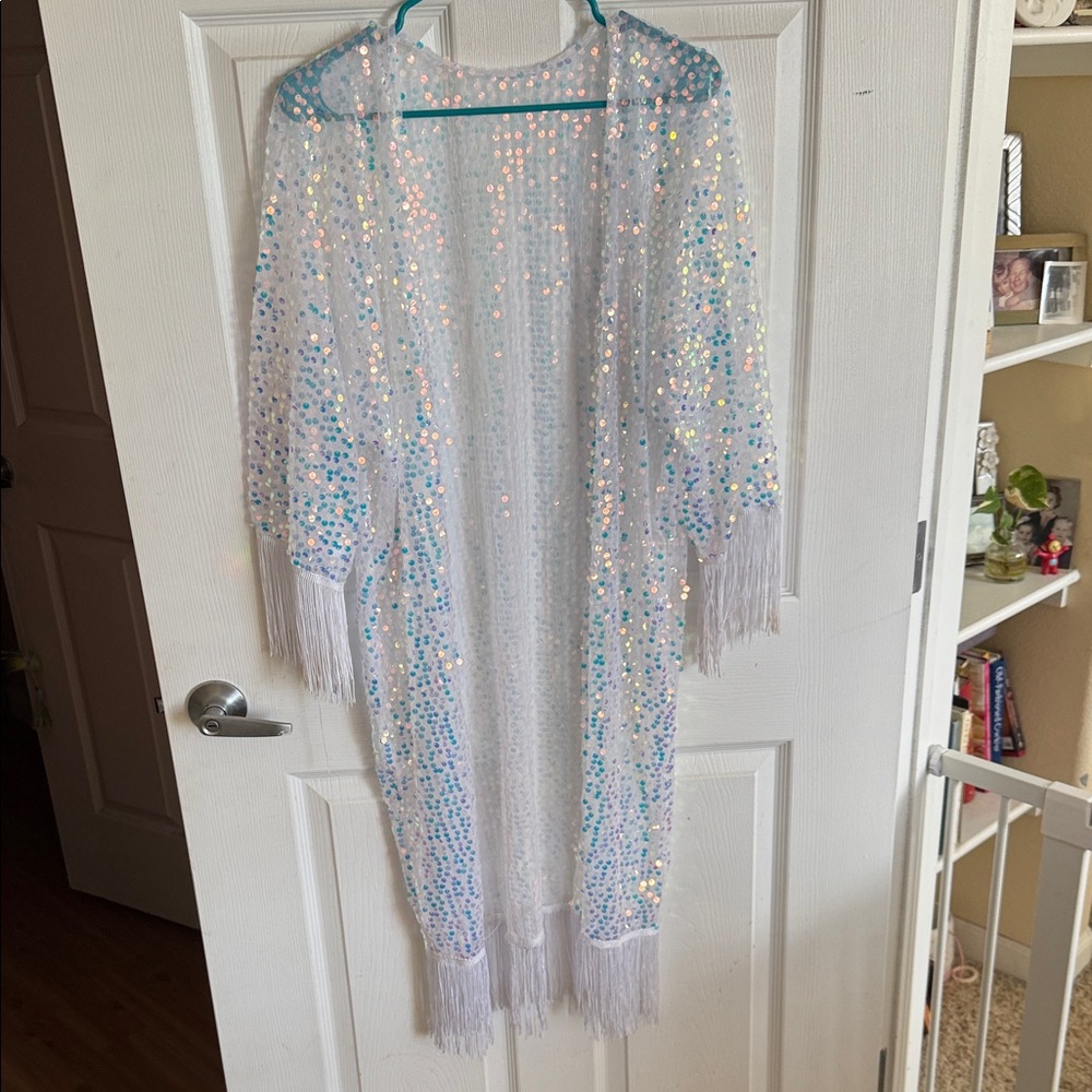 Sequin Fringe Kimono - perfect for bride/bachelorette!